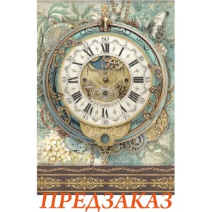 Бумага рисовая для декупажа Stamperia DFSA41114 "Большие часы", А4